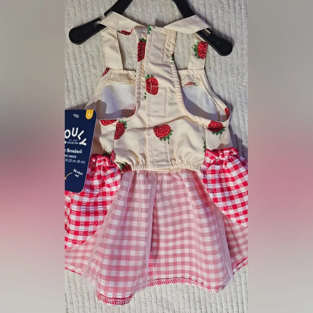 Youly the throwback Strawberry Gingham Dress (M) w/ Matching Gingham Hat (S/M)